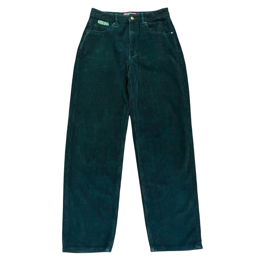EMPYRE Tori 90s Y2K Ponderosa Green Corduroy Skate Pants Baggy Streetwear Size 6 - Picture 1 of 8